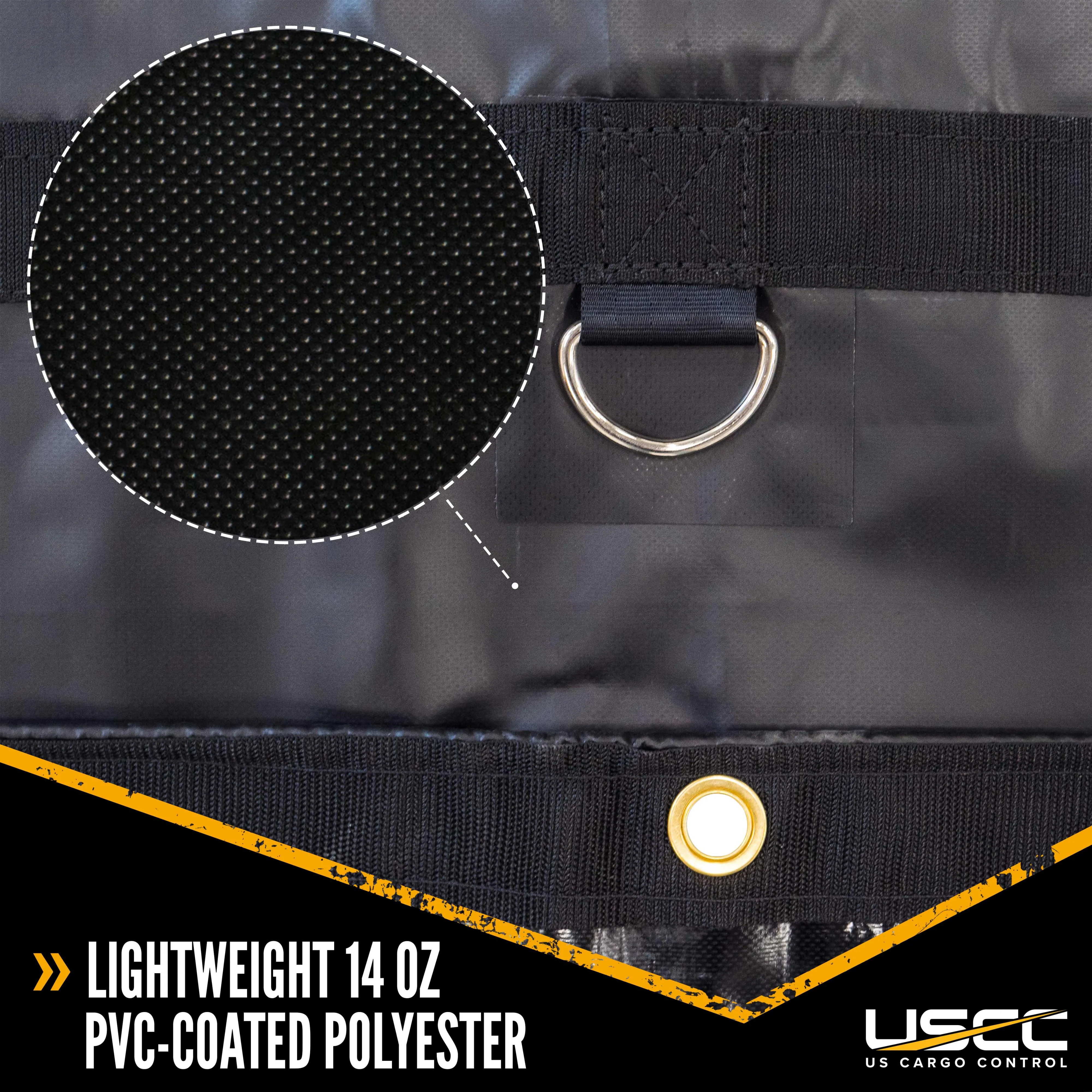 14 Oz. 3 Pc. Lumber Tarp - Ends: 24' X 18' (8' Drop); Mid: 24' X 18' - Black