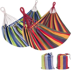 2 Pack SPECIAL  Double Cotton Hammocks Up to 450 lbs Portable Travel Bag
