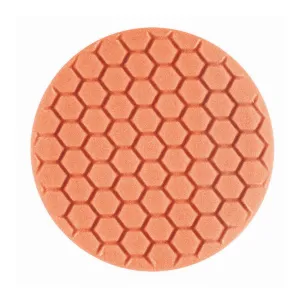 7.5" Euro Orange Med. Cutting Hex Faced Foam Grip Pad™ with Center Ring Backing