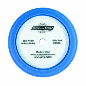 9" US Blue Soft Polishing Foam Grip Pad™ with Center Tee, Contour Edge