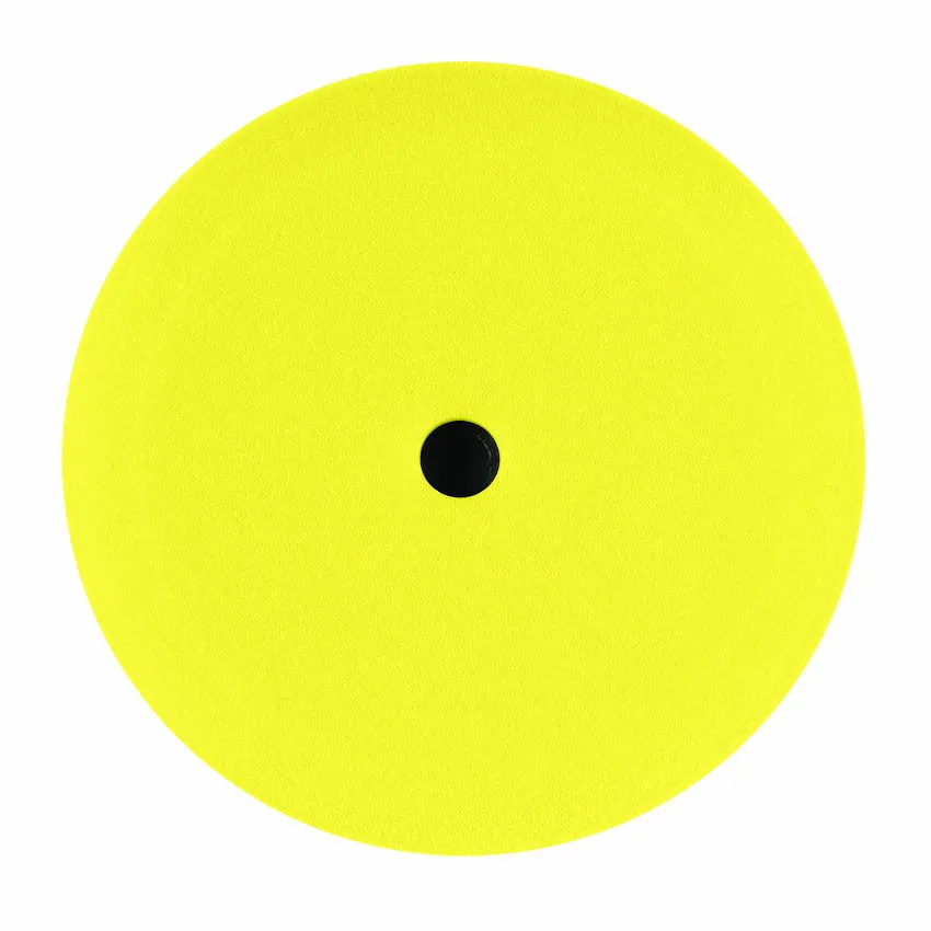 9" US Yellow Med. Cut/Polish Foam Grip Pad™ with Center Tee, Contour Edge