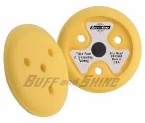 9" US Yellow Med. Cut/Polish Foam Grip Pad™ with Center Tee, Ventilation Holes