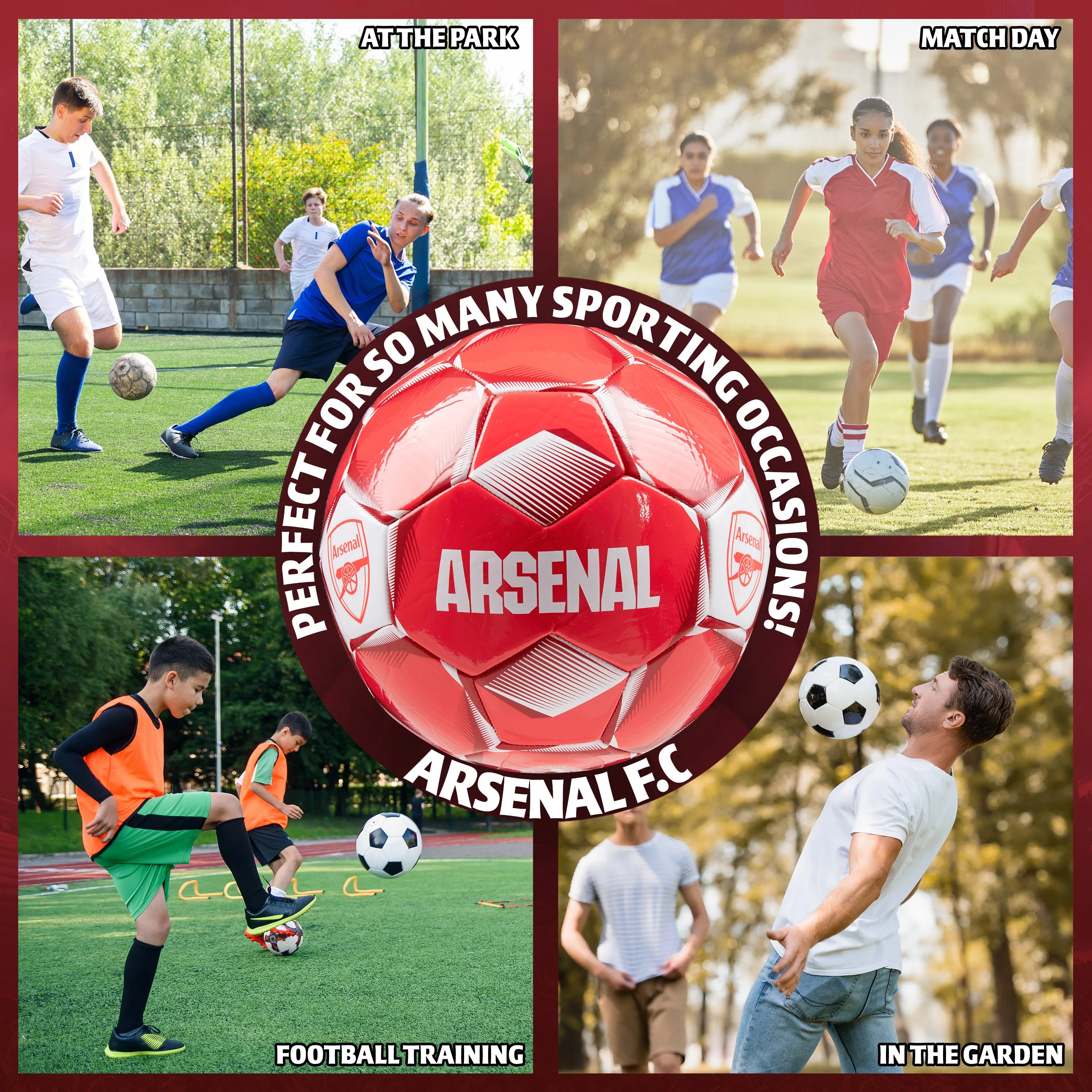 Arsenal F.C. Football Soccer Ball for Adults & Teenagers - Size 4