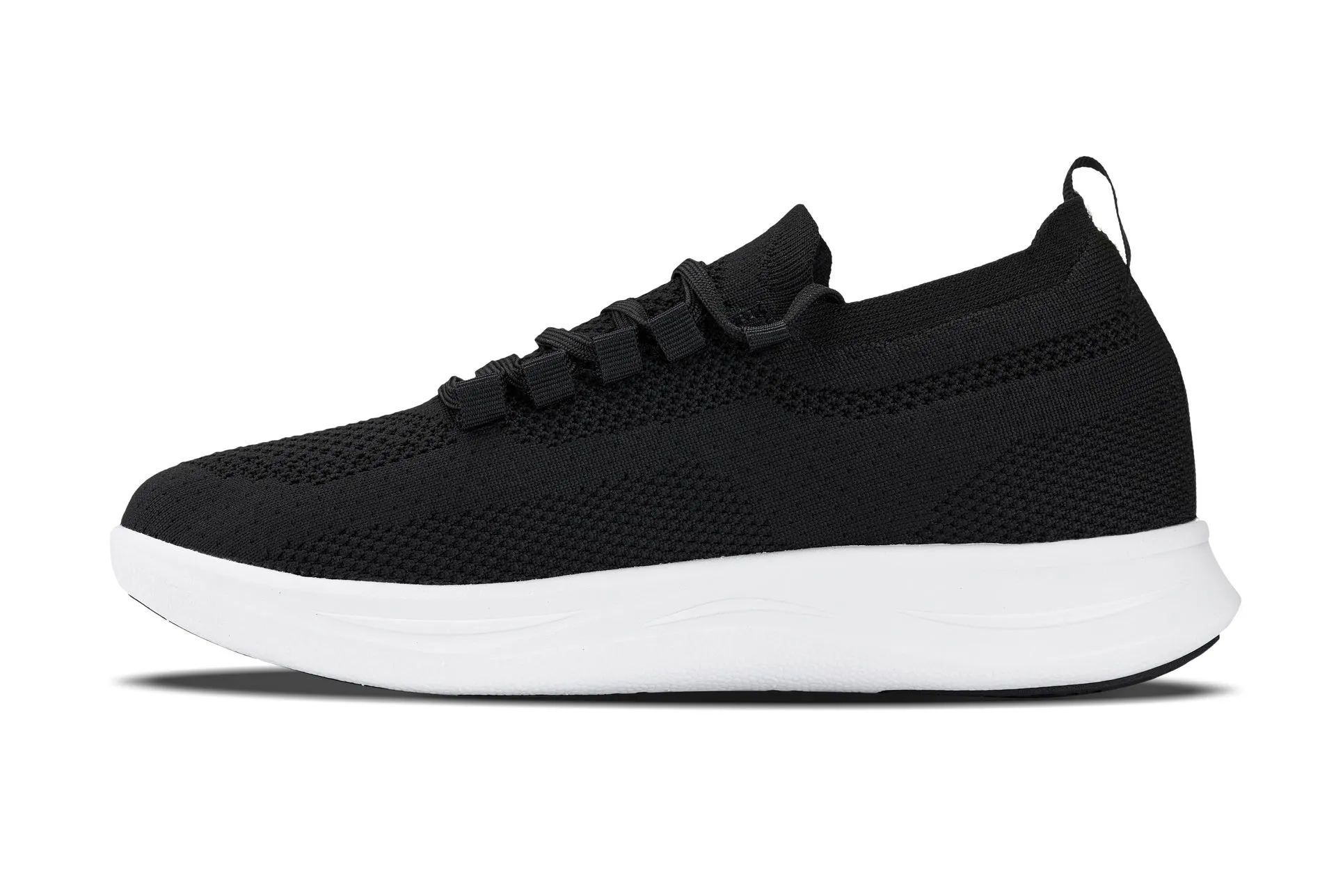 CALTO - QA062 - 2.4 Inches Taller (Black/White Sole) - Lightweight Knitted Sneakers