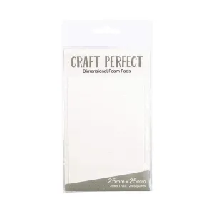 Craft Perfect - Adhesives - Foam Pads - White - 25mm (24 pads)  - 9752e