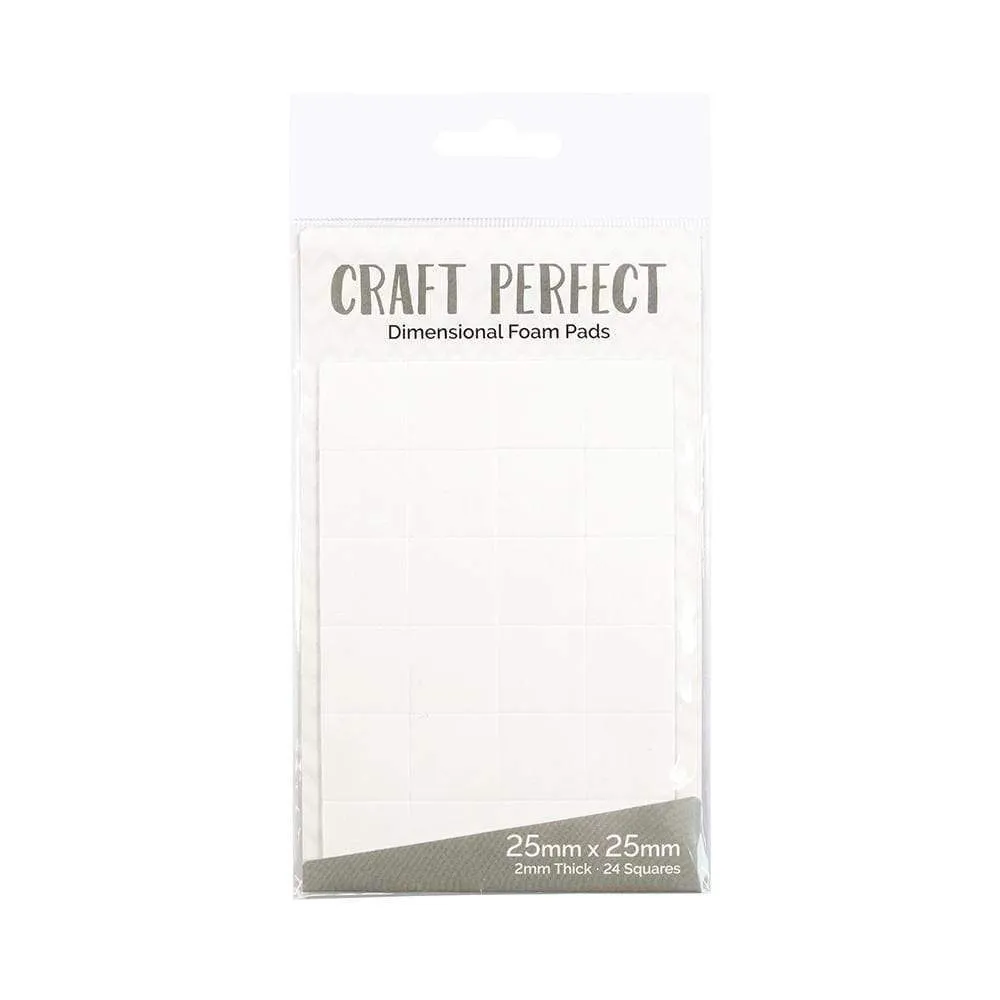 Craft Perfect - Adhesives - Foam Pads - White - 25mm (24 pads)  - 9752e