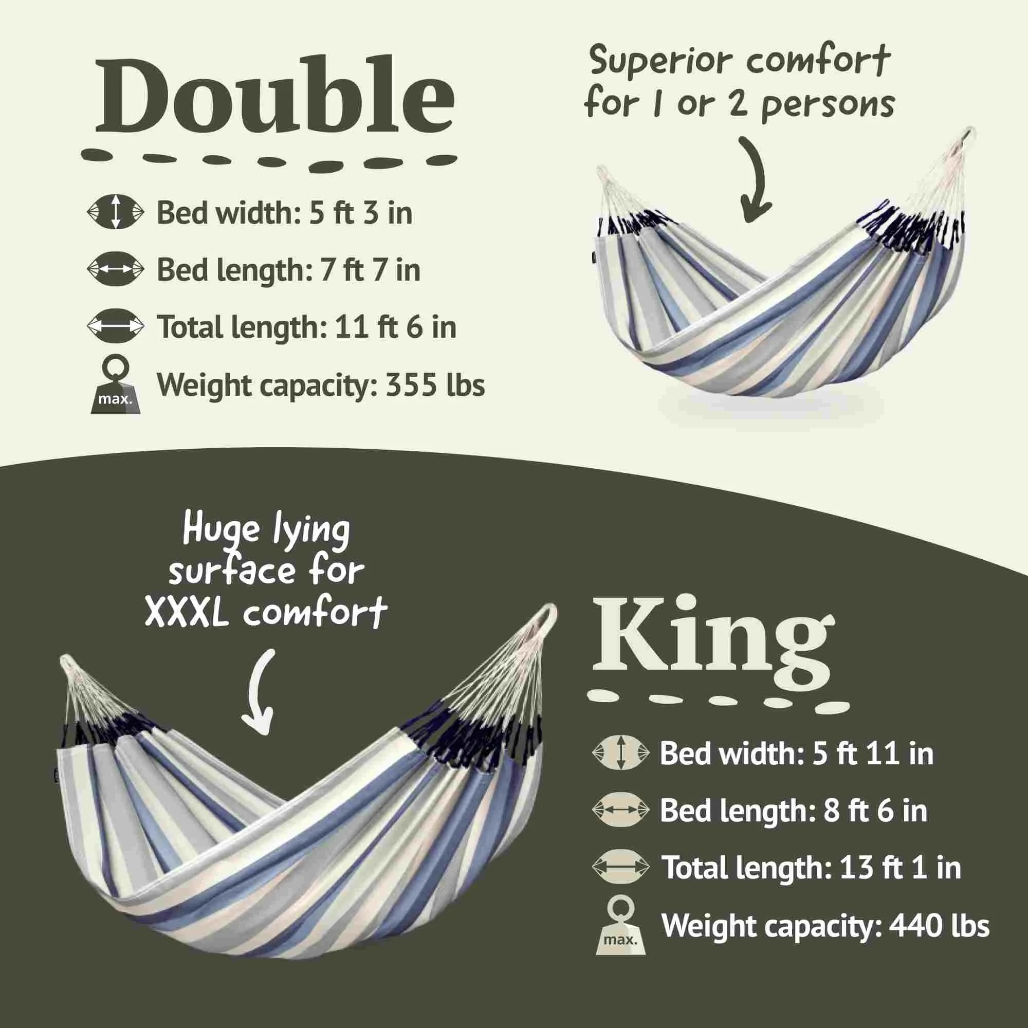 LA SIESTA Brisa Kingsize Classic Swing Hammock (W 180 cm)