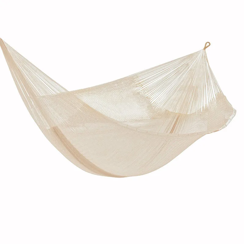 Mayan Legacy King Size Super Nylon Mexican Hammock in Cream Colour