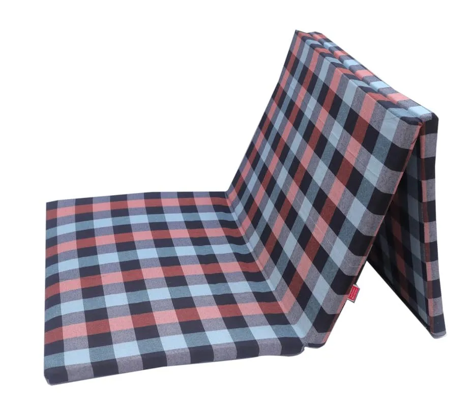 Multicolor Portable Medium Soft White Epe Foam 3Fold Mattress Ideal for Guest Room,Travel,Picnic,Hostel,Hotel,Yoga (6x3)