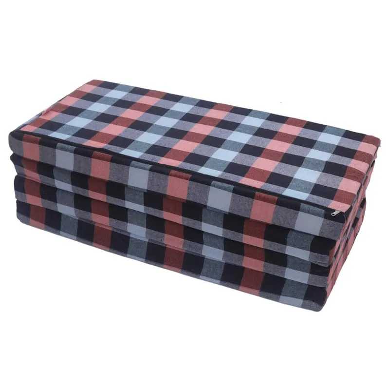 Multicolor Portable Medium Soft White Epe Foam 3Fold Mattress Ideal for Guest Room,Travel,Picnic,Hostel,Hotel,Yoga (6x3)