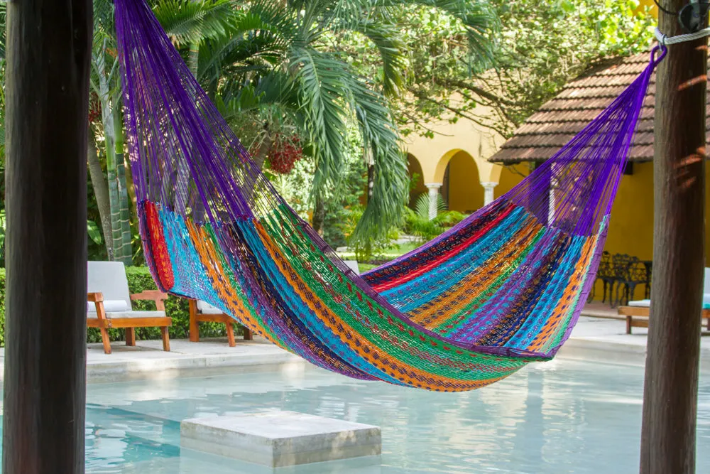 Outdoor undercover cotton Mayan Legacy hammock King size Colorina