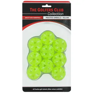 PB2WS  Golfers Club Collection Airflow Practice Balls 9-Pack Yellow