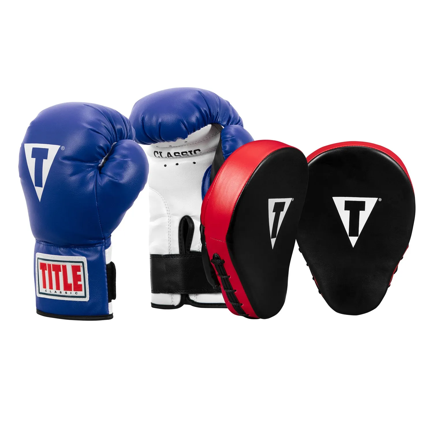 TITLE Classic Adult & Youth Boxing Gloves   Mitts Training Bundle
