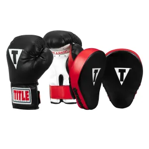 TITLE Classic Adult & Youth Boxing Gloves   Mitts Training Bundle