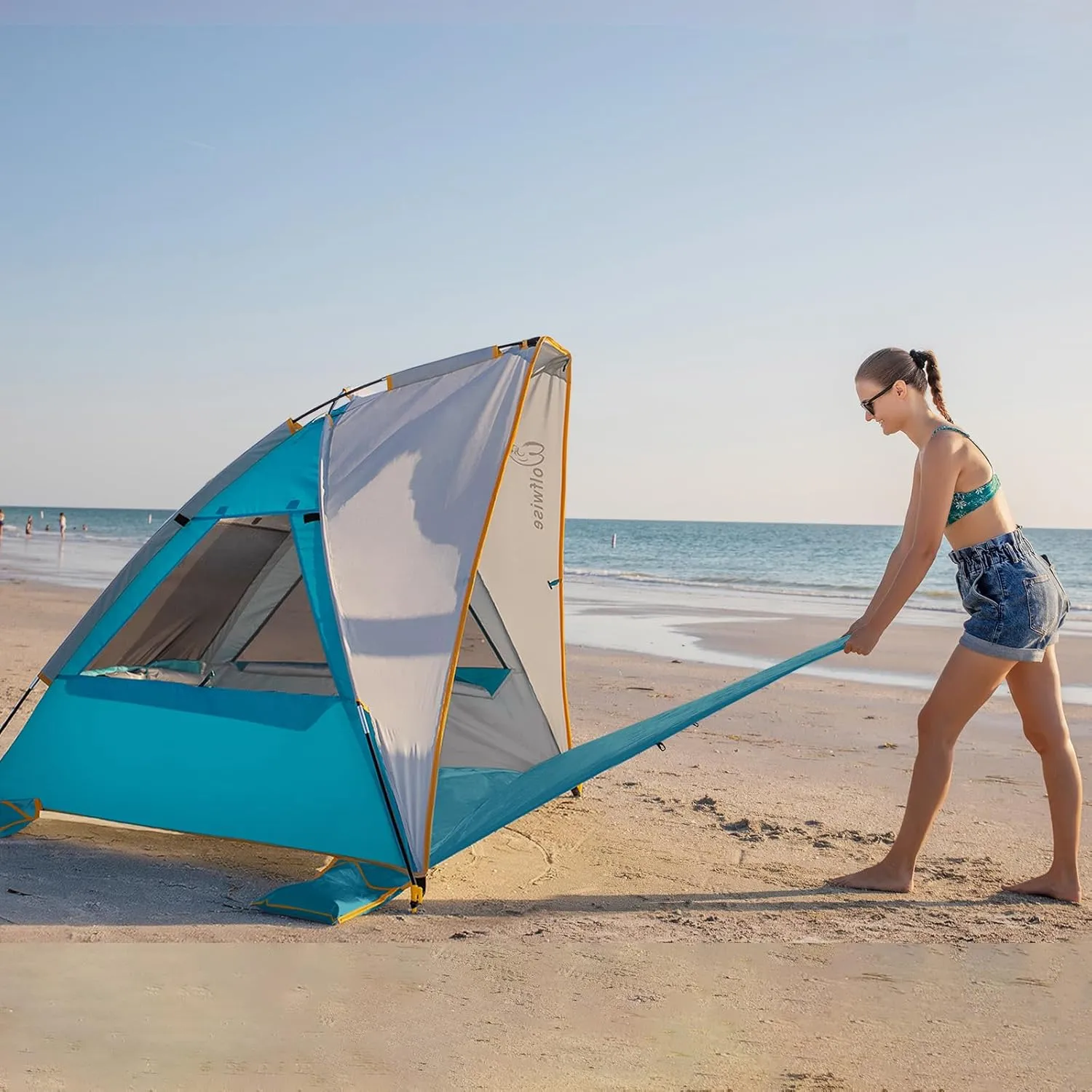 WolfWise Beach Tent Anti-UV Portable Sun Shade Shelter Blue